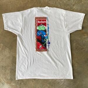 Marlboro 89 Racing Retro Motorsport Fan Graphic White Unisex T Shirt